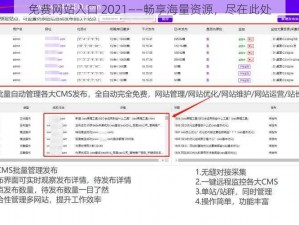 免费网站入口 2021——畅享海量资源，尽在此处