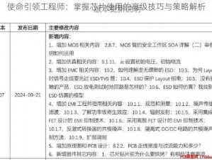 使命引领工程师：掌握芯片使用的高级技巧与策略解析