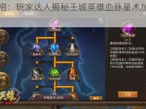 冯百招：玩家达人揭秘王城英雄血脉星术加点攻略篇