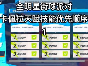 《全明星街球派对天赋高级材料使用指南》