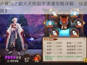 《阴阳师暴风之巅大天狗副本速通攻略详解：快速通关的秘密武器》