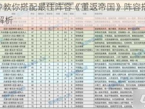 1 分钟教你搭配最佳阵容《重返帝国》阵容搭配技巧全解析