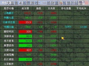 大富翁 4 股票游戏：一场财富与智慧的较量