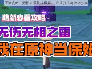 原神攻略：无相之雷挑战详解——专业打法与技巧分享