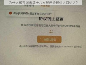 为什么藏宝阁未满十八岁显示会提供入口进入？