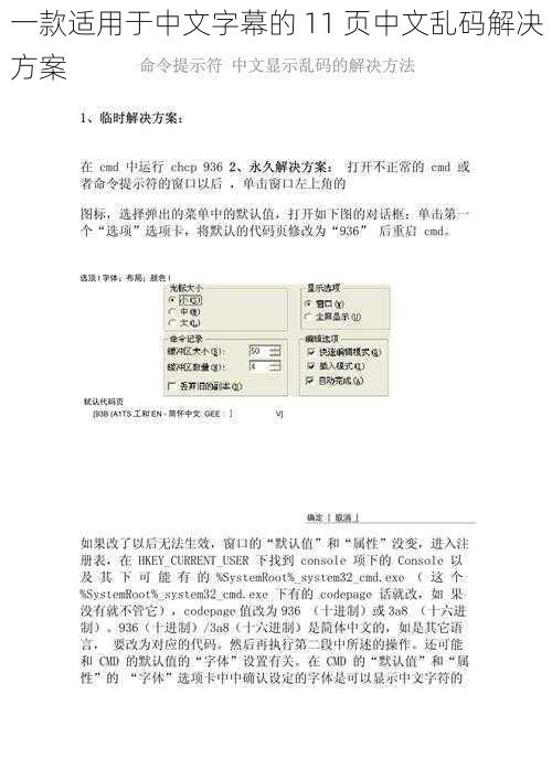 一款适用于中文字幕的 11 页中文乱码解决方案