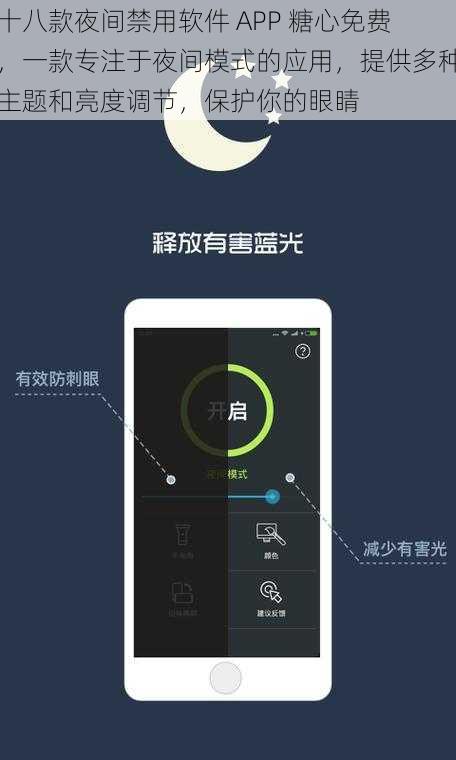 十八款夜间禁用软件 APP 糖心免费，一款专注于夜间模式的应用，提供多种主题和亮度调节，保护你的眼睛