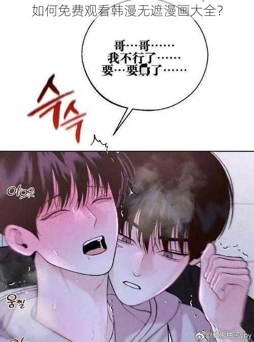 如何免费观看韩漫无遮漫画大全？