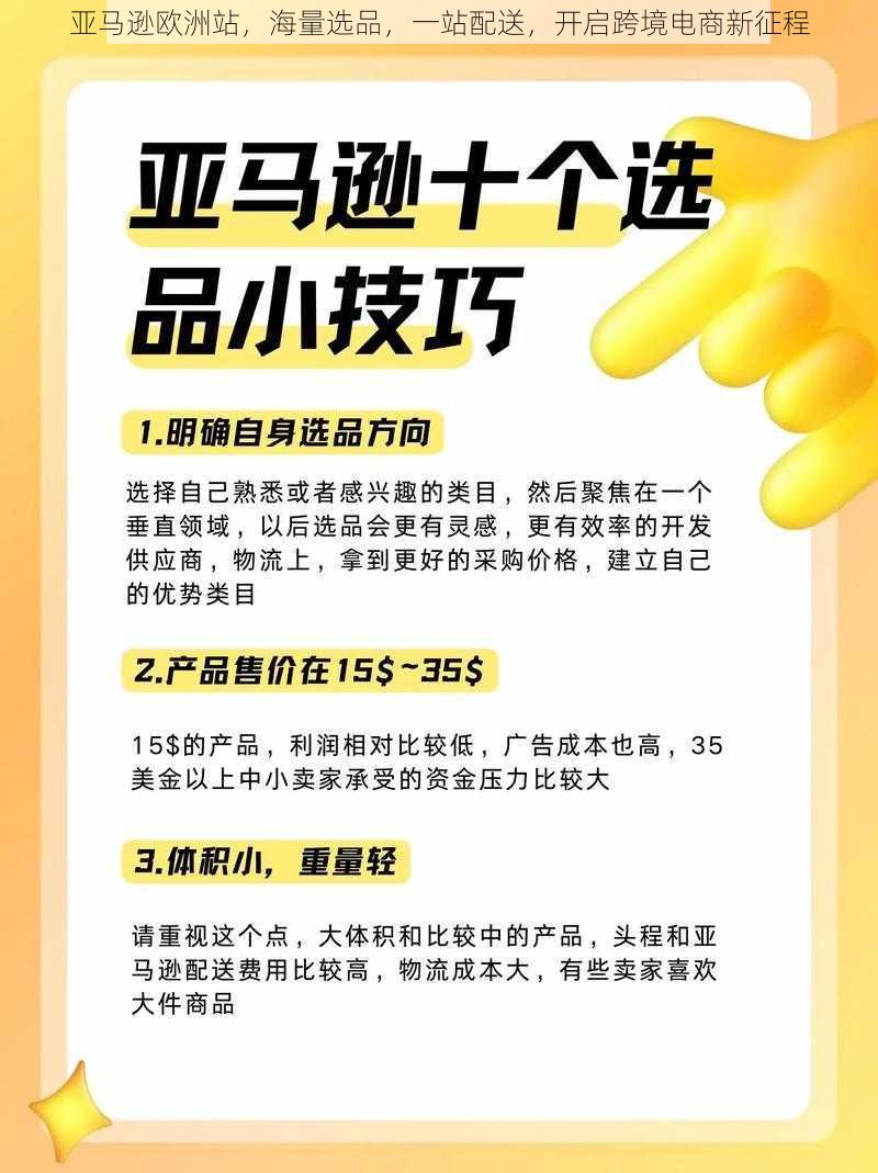 亚马逊欧洲站，海量选品，一站配送，开启跨境电商新征程