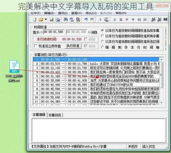完美解决中文字幕导入乱码的实用工具