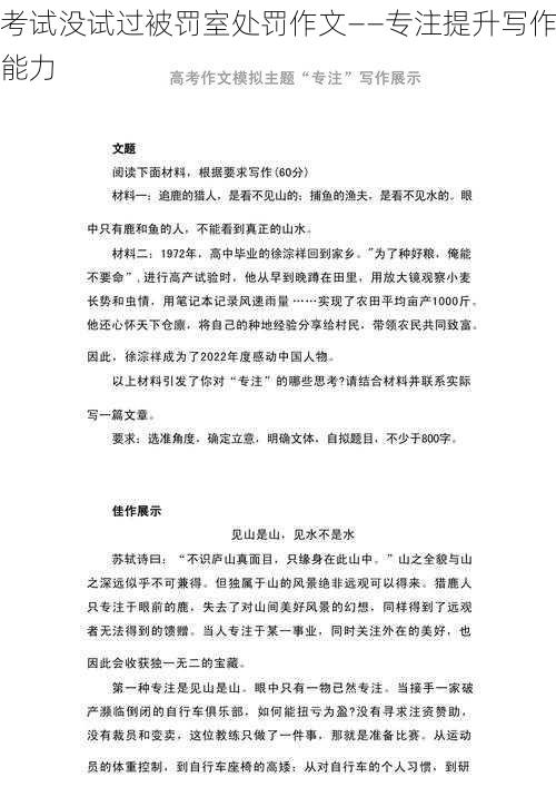 考试没试过被罚室处罚作文——专注提升写作能力