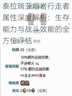 泰拉瑞亚熔岩行走者属性深度解析：生存能力与战斗效能的全方位评估