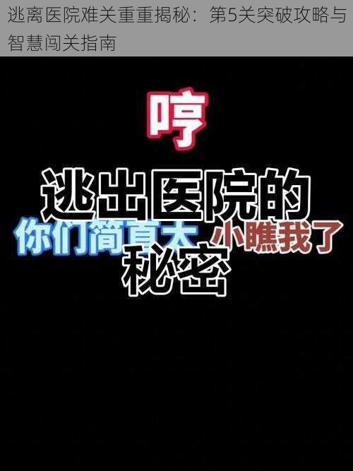 逃离医院难关重重揭秘：第5关突破攻略与智慧闯关指南