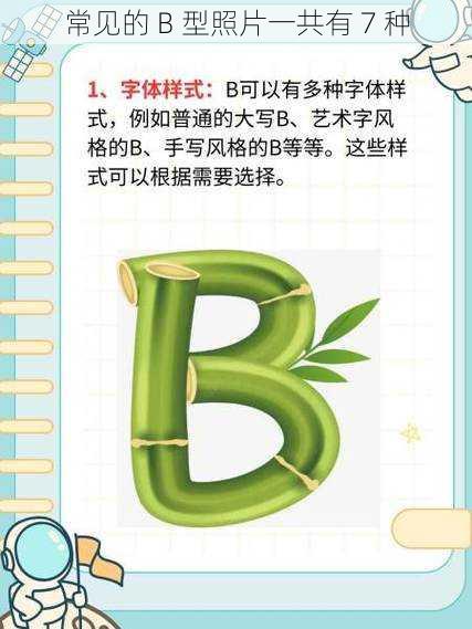 常见的 B 型照片一共有 7 种