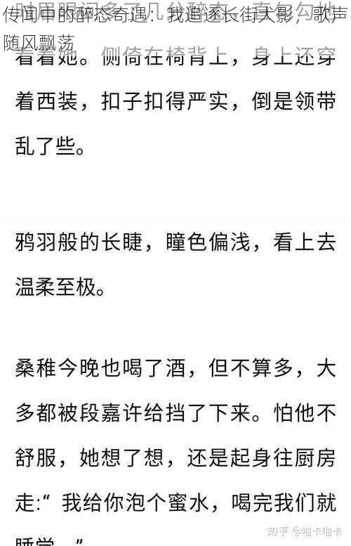 传闻中的醉态奇遇：我追逐长街犬影，歌声随风飘荡