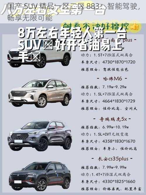 国产 SUV 精品一区二区 883：智能驾驶，畅享无限可能