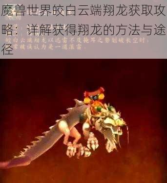 魔兽世界皎白云端翔龙获取攻略：详解获得翔龙的方法与途径