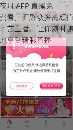 夜月 APP 直播免费看，汇聚众多高颜值才艺主播，让你随时随地享受精彩直播