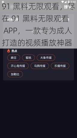 91 黑料无限观看，尽在 91 黑料无限观看 APP，一款专为成人打造的视频播放神器