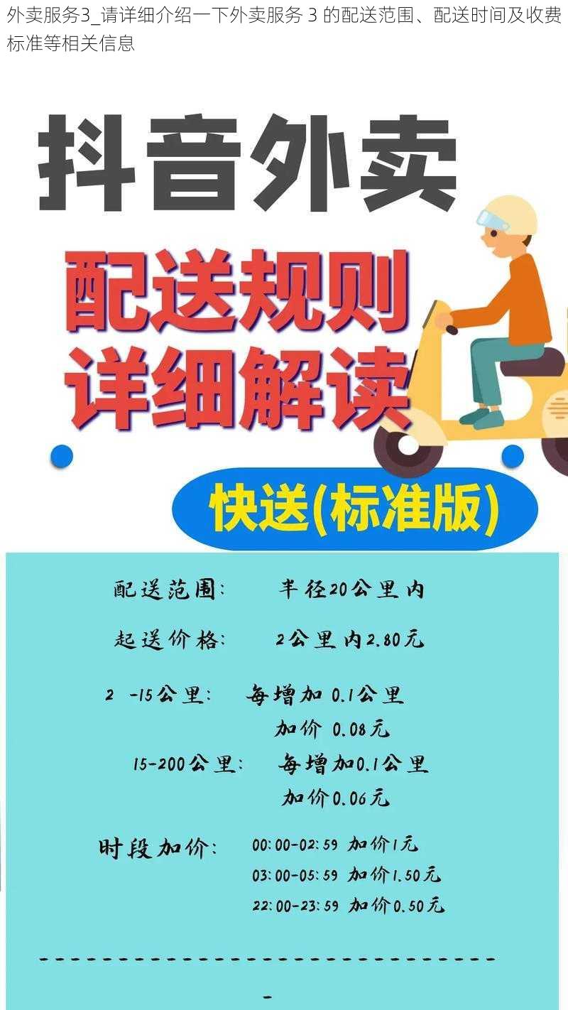 外卖服务3_请详细介绍一下外卖服务 3 的配送范围、配送时间及收费标准等相关信息