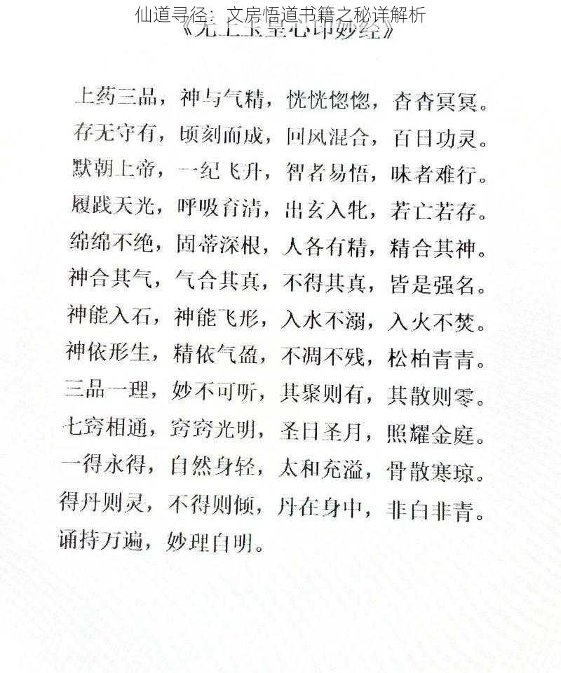 仙道寻径：文房悟道书籍之秘详解析