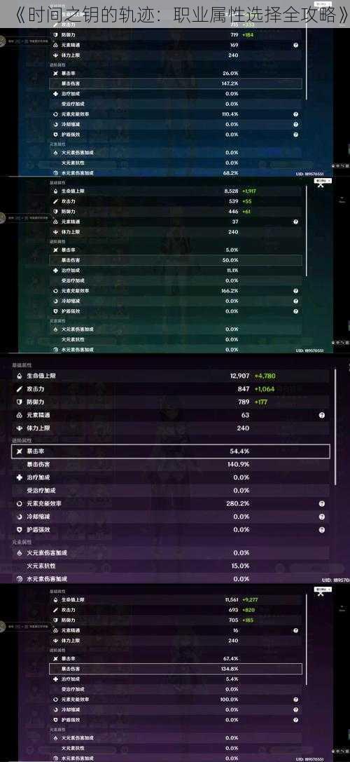 《时间之钥的轨迹：职业属性选择全攻略》