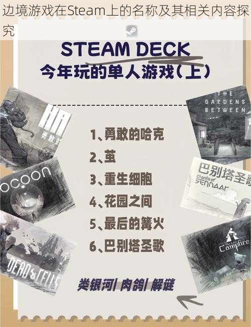 边境游戏在Steam上的名称及其相关内容探究