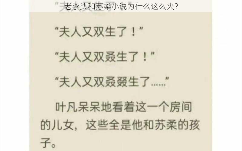 老李头和苏柔小说为什么这么火？