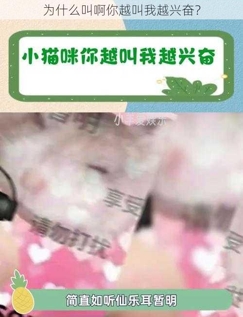 为什么叫啊你越叫我越兴奋？