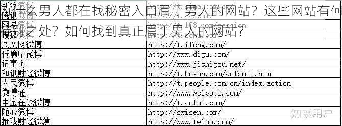 为什么男人都在找秘密入口属于男人的网站？这些网站有何特别之处？如何找到真正属于男人的网站？