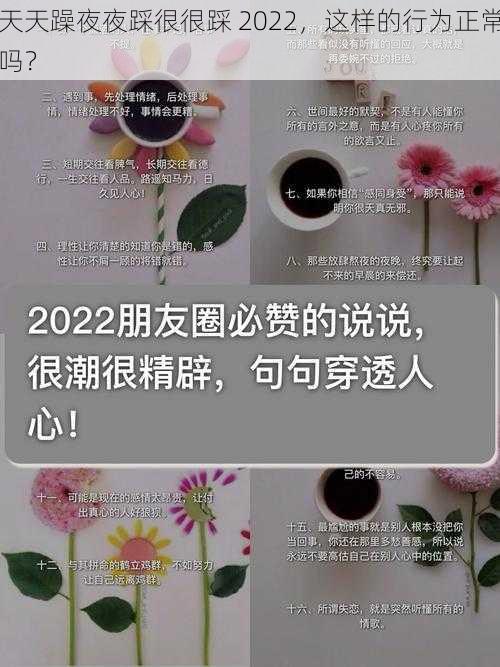 天天躁夜夜踩很很踩 2022，这样的行为正常吗？