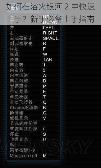 如何在浴火银河 2 中快速上手？新手必备上手指南