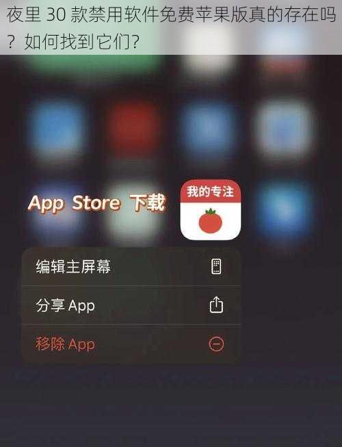 夜里 30 款禁用软件免费苹果版真的存在吗？如何找到它们？