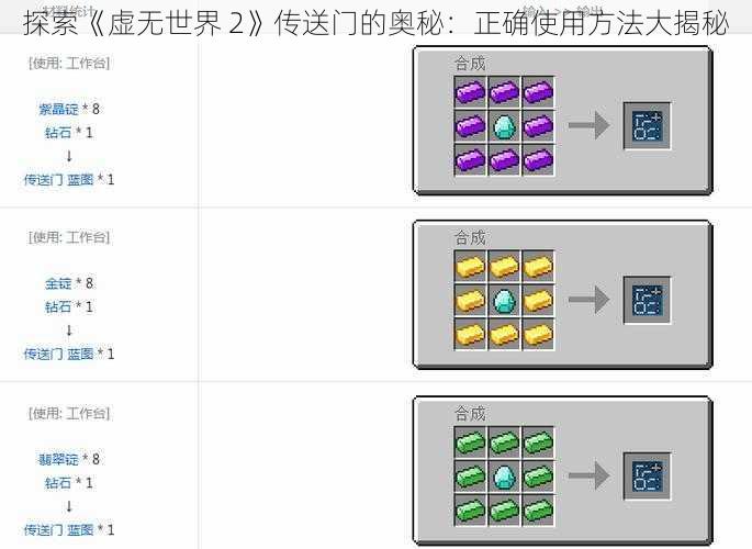 探索《虚无世界 2》传送门的奥秘：正确使用方法大揭秘