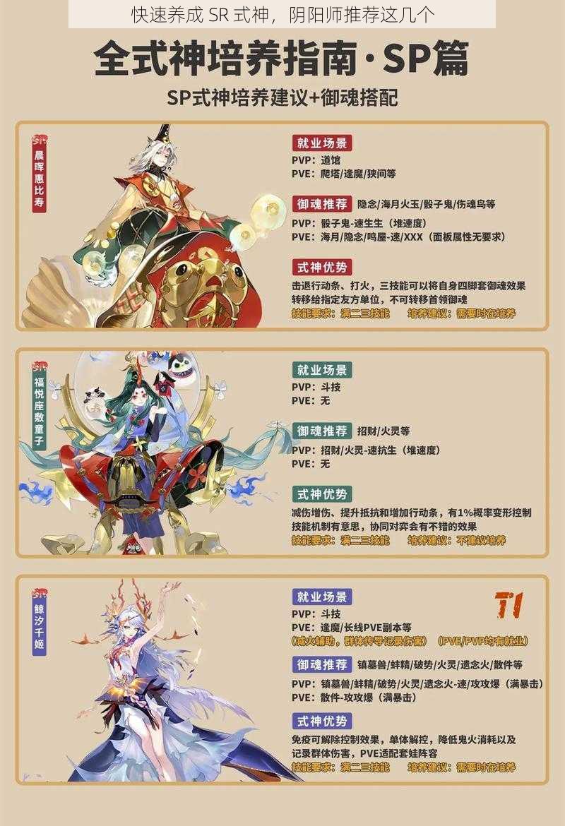 快速养成 SR 式神，阴阳师推荐这几个