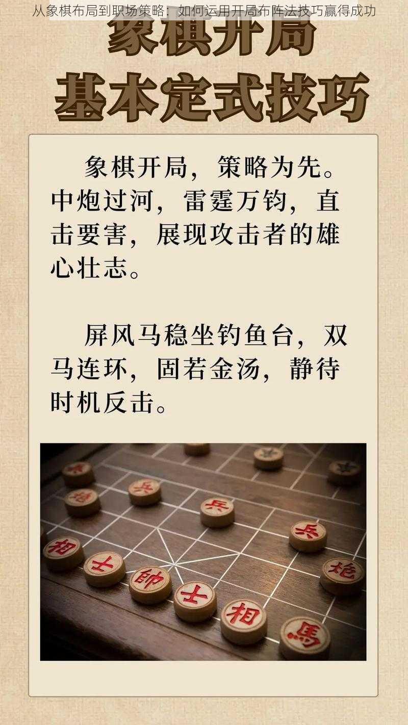 从象棋布局到职场策略：如何运用开局布阵法技巧赢得成功