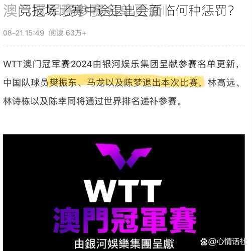 竞技场比赛中途退出会面临何种惩罚？