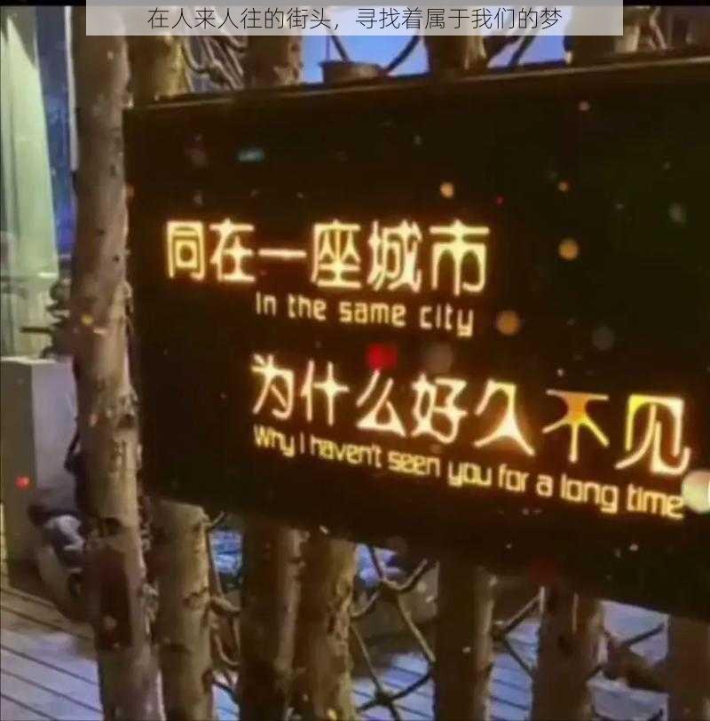 在人来人往的街头，寻找着属于我们的梦