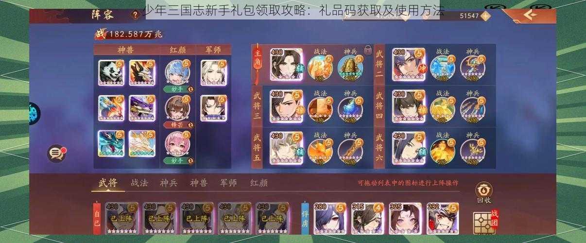 少年三国志新手礼包领取攻略：礼品码获取及使用方法