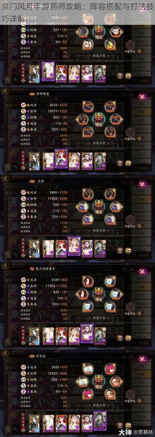 京门风月手游药师攻略:阵容搭配与打法技巧详解