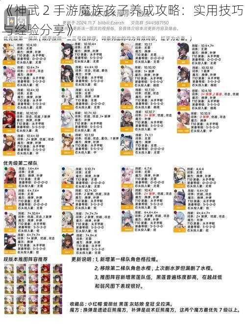 《神武 2 手游魔族孩子养成攻略:实用技巧与经验分享》